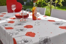 Tablecloth Provence 130x150 CM White from France Easy-Care And Non-Iron