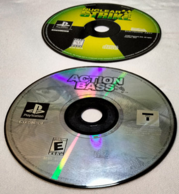 Nuclear Strike and Action Bass (PS1) Disc Only Tested in Wii Cases