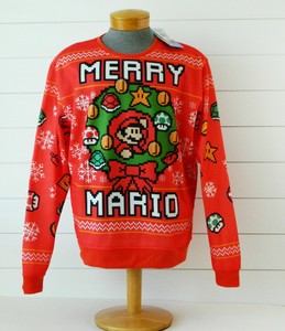 New Super Mario Bros Merry Christmas Ugly Sweater Sweatshirt Nintendo Small (S) 847509060797 | eBay