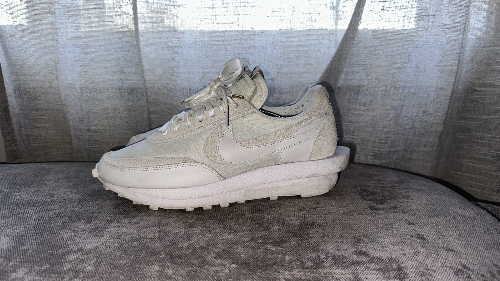 SACAI X NIKE Taglia 9 5 Nike sacai x LDWaffle nylon bianco