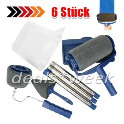 6 Stück Farbroller Set Tank Farbwalze Kantenroller Anti-Tropf