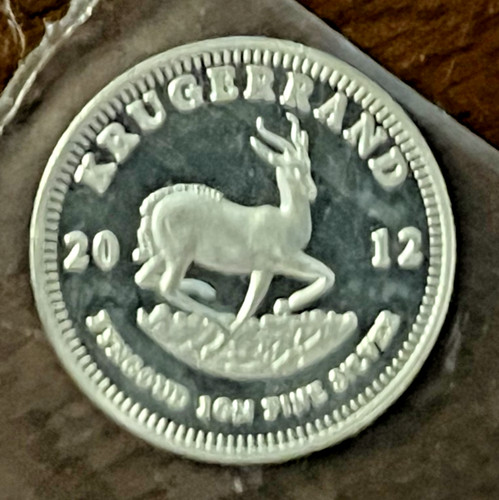 1 gram South African Krugerrand round 0.999 Fine Silver FREE SHIP!