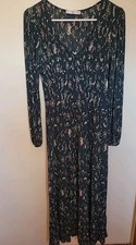 MNG Mango Midi Dress green floral size s 4 