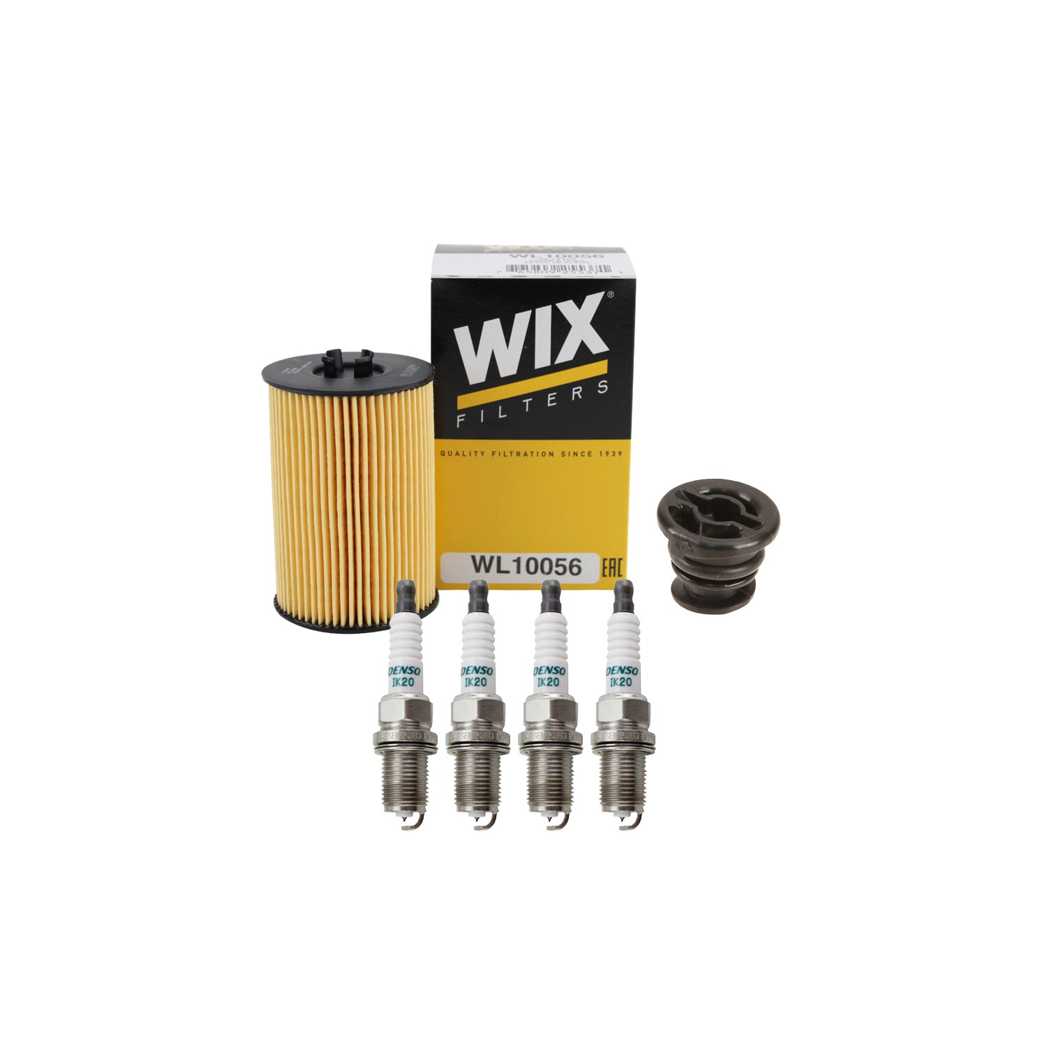 Wix Engine Oil Filter  Denso 4 Spark Plugs kit for Audi A3 Quattro 2.0L L4 CNTC