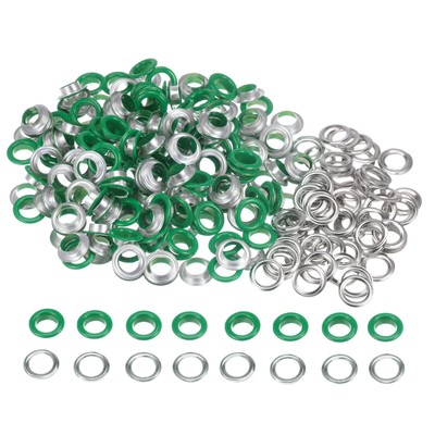 200 Set Round Grommets 10mm Hole Metal Eyelets with Washers for Shoes, Green