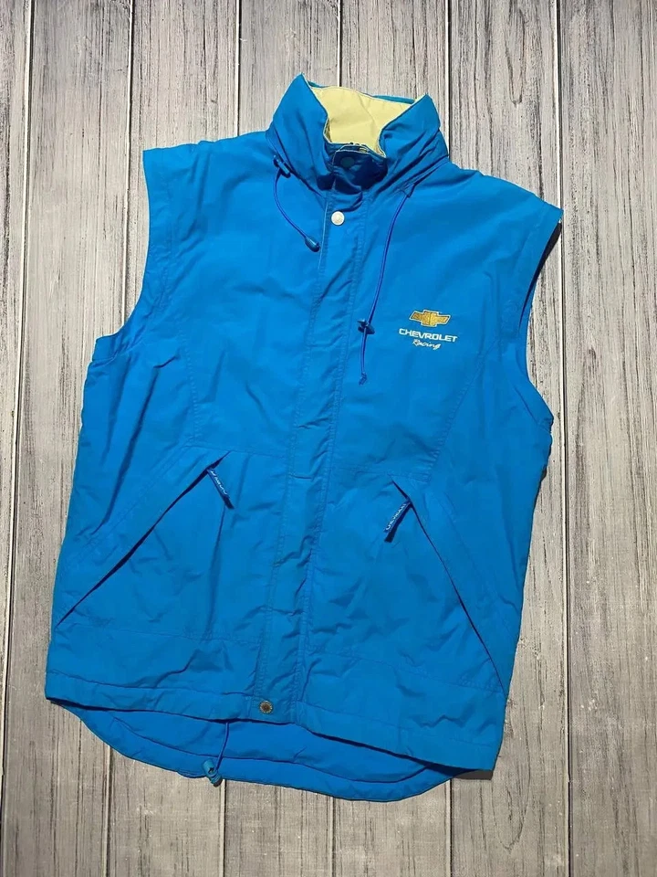 Винтажный Chevrolet гонки жилет куртка Nascar мужчин размер L синий - Изображение 2 из 4