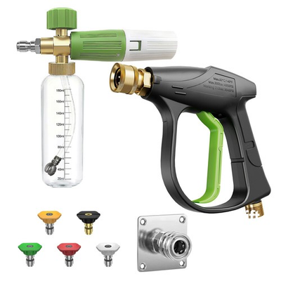 #ad Short Pressure Washer Gun with Foam Cannon 1 4quot; Quick Connector 5 Nozzle Tips $32.89
