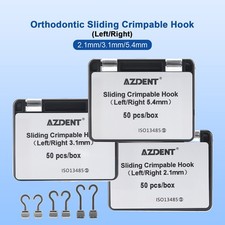 50pcs Dental Ortho Sliding Crimpable Hooks Long Right/Left Curved Crimpable Hook
