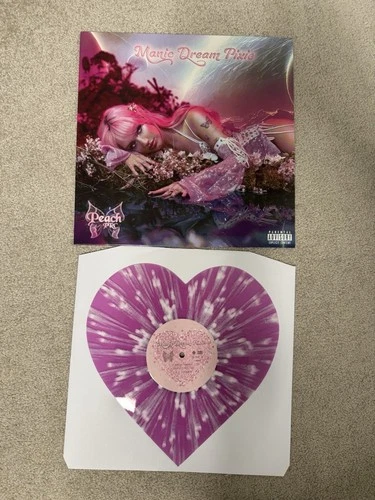 Peach PRC Manic Dream Pixie Vinyl Record Heart Shaped Splatter