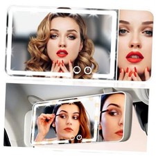 Led Car Sun Visor Vanity Mirror Upgraded Large Vanity Makeup Universal Rear