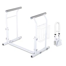 Xcceries Bathtub Grab Bar with Toilet Safety Rail Combo Adjustable for Seniors