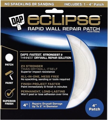 Dap 4'' Eclipse Wall Repair Patch - Instant Fix with Quick 15 Minute Drying