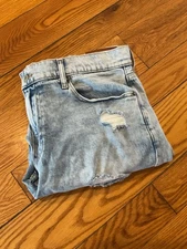 Lucky Brand Jeans Mens 38.5x32 Blue Distressed 410 Athletic Slim Straight Denim