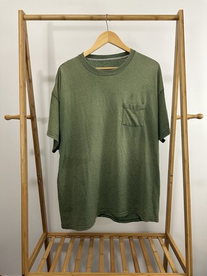 VTG Gradient Sun Faded Worn WIP Work Pocket Front T-Shirt Size 2XL