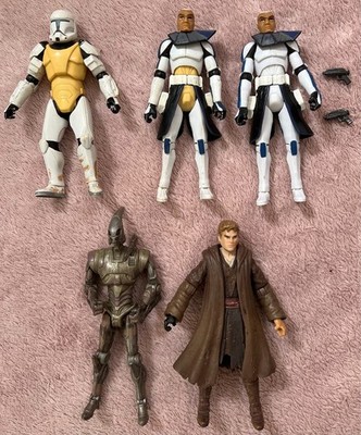 Star Wars 5 Figuren Konvolut Anakin Skywalker & Assassin Droid, Clone Commando 3:75
