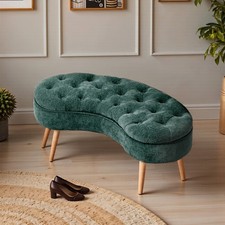Storage Bench Upholstered Flip Top Ottoman Living Room Bedroom Decor