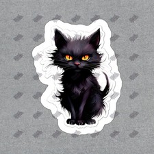 Cute Black Cat Vinyl Sticker Perfect for Laptops, Water Bottles, and 392487