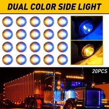 20x Amberblue 34 Dual Color Truck Trailer Led Round Bullet Side Marker Light 20x Amberblue 34 Dual Color Truck Trailer Led Round Bullet Side Marker Light