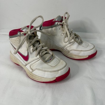 White Pink Nike Girls Youth 1Y 375757-100 Sneakers
