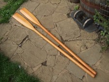 VINTAGE PAIR OF WOODEN OARS 151cms long super clean with original bag