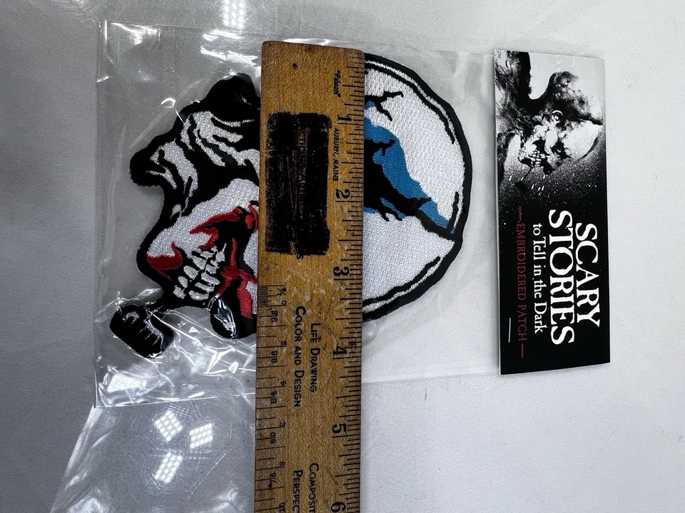 Scary Stories To Tell The Dark Sew On Embroidered Patch Halloween Skeleton Head - Image 4 of 4