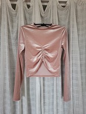H&M: tolles Samt-Shirt- cropped- LA- rosa-Raffung -XXS/XS/S -1A
