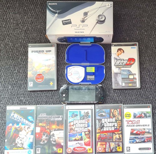 SONY PSP-1003 Original Sony Playstation Portable (2005) + Value Box Games Bundle