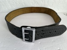 Safariland Model 87 Duty Belt - Size 38 - Sued Lined Basketweave - Black/Chrome