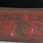 Antique Central Union Cut Plug Tobacco Red Tin With Hinged Lid — photo 2