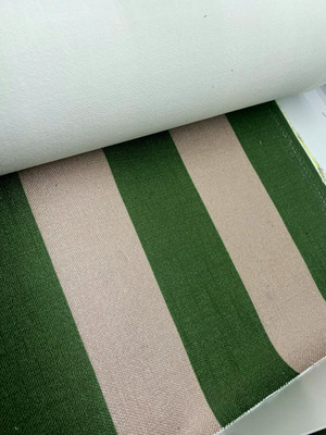 Polsterstoff 3,1 Meter breit gestreift grün und beige PORTOFREI