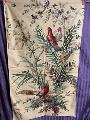 BRUNSCHWIG & FILS GLENRINNES LODGE COTTON HAND PRINT SAMPLE FABRIC 53  x 31 
