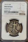 1919-D Liberty Walking Half Dollar NGC Fine Details Silver 50C 6962836-030