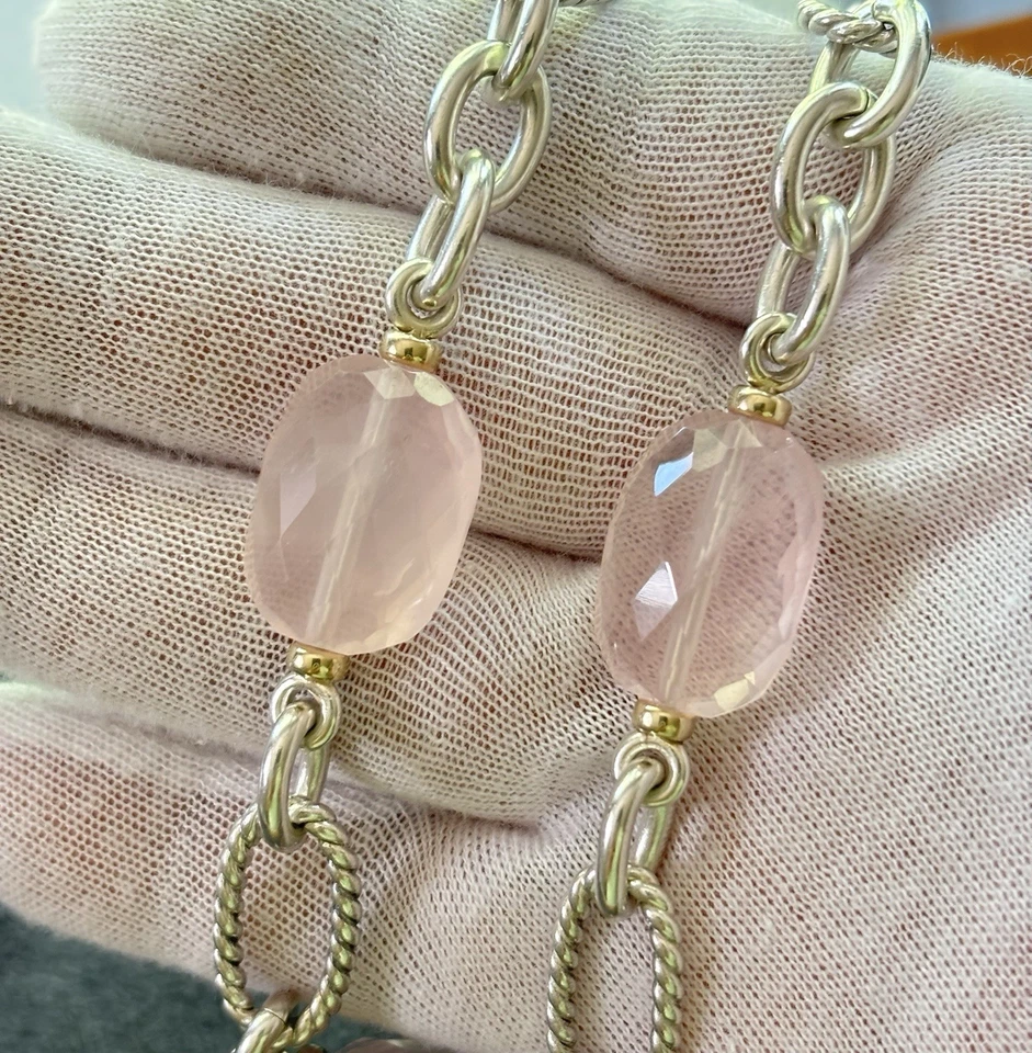 Collar Estación David Yurman Bijoux con Cuarzo Rosa 17" Foto 2 de 4