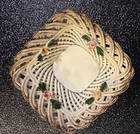Capodimonte Mollica Italy Reticulated Porcelain Basket Dish Flowers 3.5” — photo 1