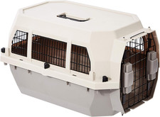 Hard-Sided Dog and Cat Kennel, Single-Door Travel Pet Carrier with Metal Wire Ve
