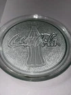 Vintage Coca Cola Clear Glass Pebble Textured Serving Tray Platter 13"
