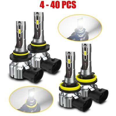 AUXITO H11 Headlight 9005 Bulbs 4-40X LED High/Low 6500K Beam White Bright Super