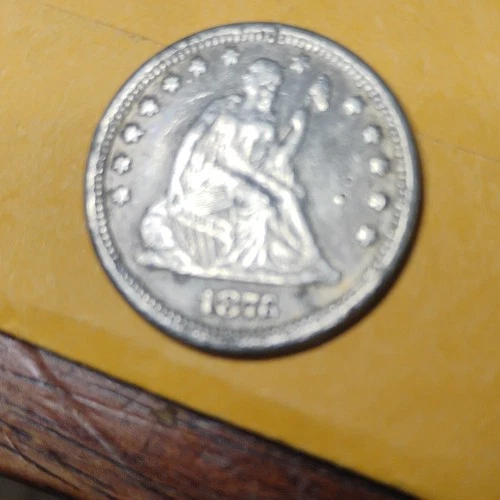 1876 Seated Liberty Quarter 25C Silver US Coin