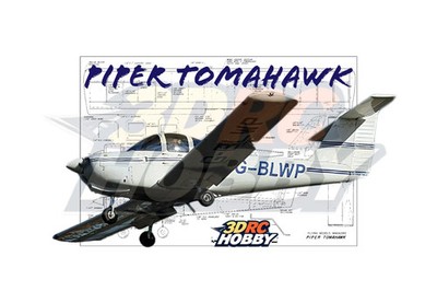 Piper Tomahawk 50'' WS RC Airplane Kit Model Plane Short Kit & Printed Plans