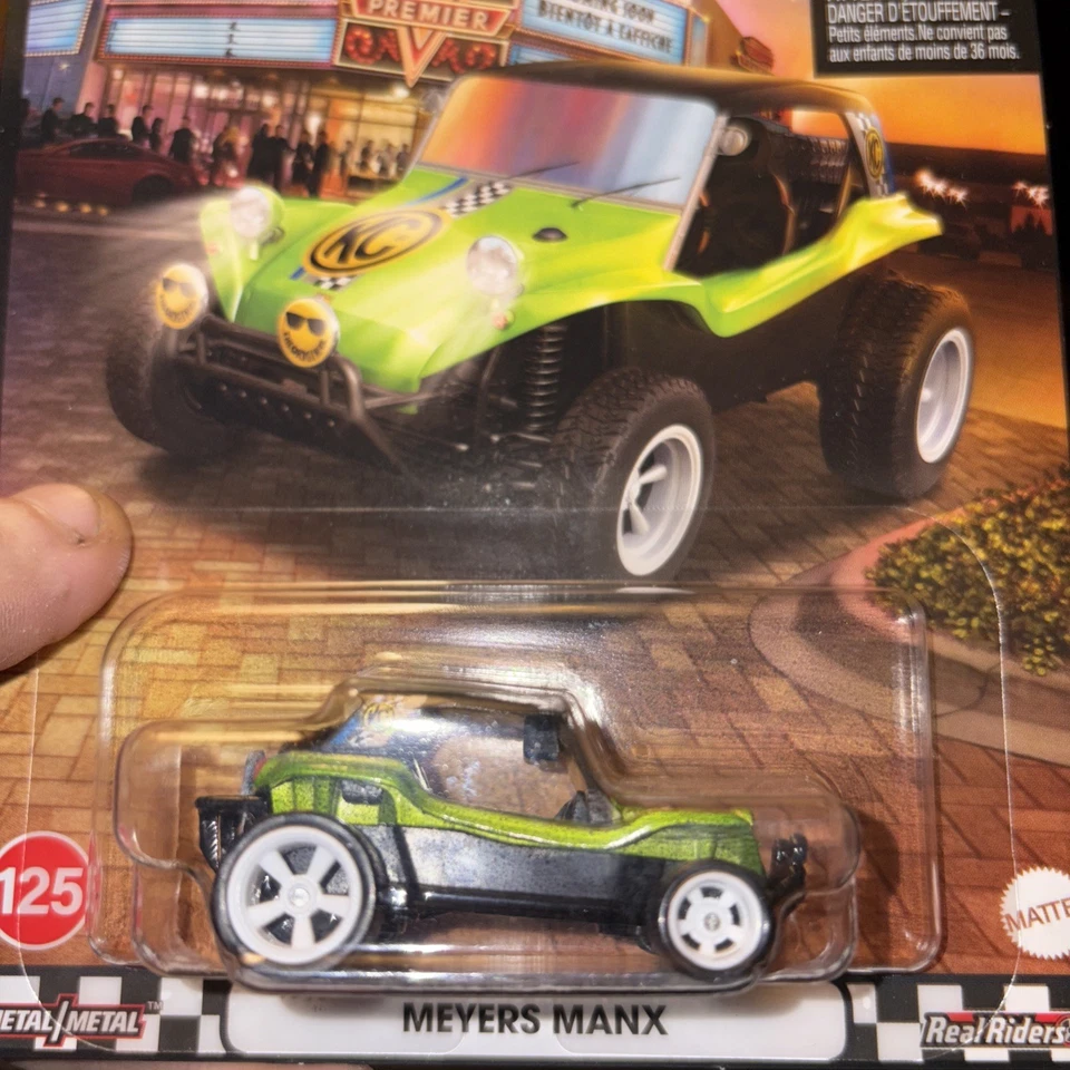 Hot Wheels Meyers Manx Boulevard 125 Premium Green Real Riders 2025 Foto 2 de 3