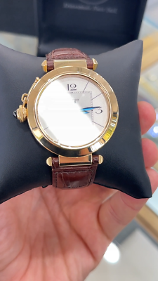 Cartier Pasha 42mm Lefty 2726 18k Yellow Gold on leather Band RARE