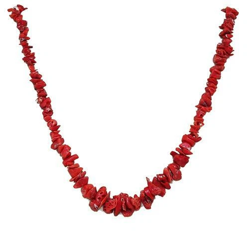 Vivace collana di corallo mediterraneo con corallo salmone a scaglie a 4 fili - COLLANA DA DONNA