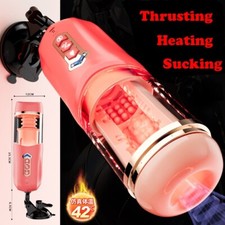 Masturbaters Automatic HandsFree Male Telescopic Heating Cup Stroker Lubricants