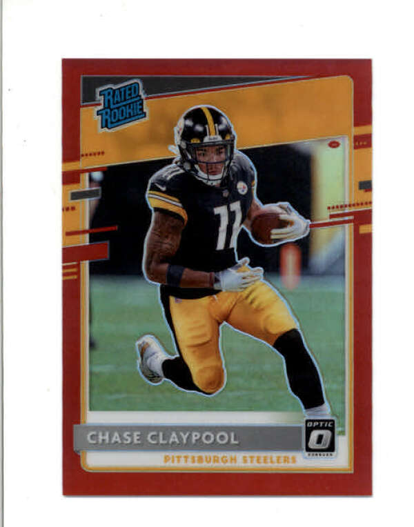 CHASE CLAYPOOL 2020 DONRUSS OPTIC #177 RATED ROOKIE RED PRIZM RC #02/99 BD3651
