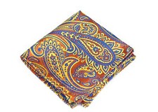 Lord R Colton Masterworks Pocket Square - Carnivale Orange Silk - 75 Retail New