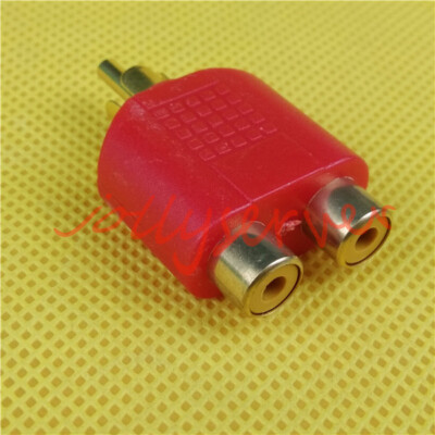 1PCS Rca Männlich Zu Dual 2× Rca Buchse Audio Coax Splitter Adapter