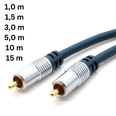High-End Koax Composite VIDEO Digital Kabel + Audio 75OHM Chinch>Cinch Stecker