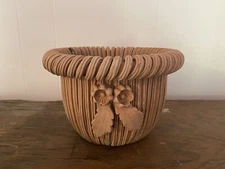 large handmade Italian terra cotta pottery faux wicker, vintage possibly antique