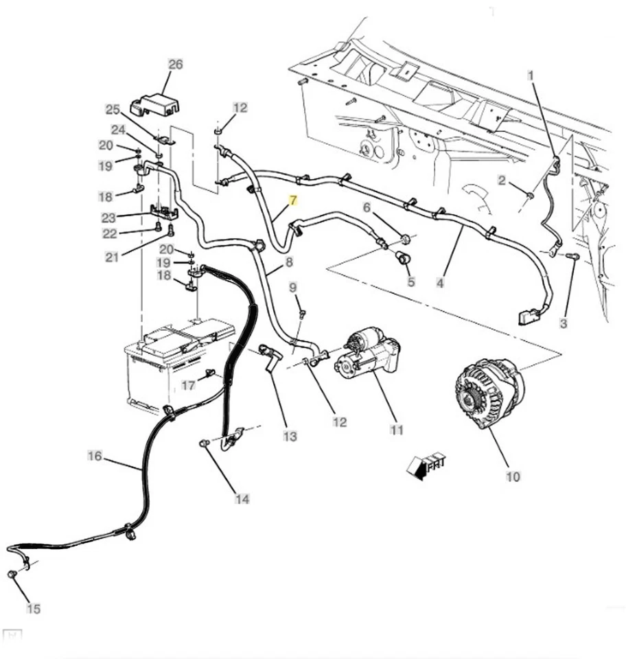 Оригинальный отрицательный кабель аккумулятора GM 2010-2014 Escalade Silverado Suburban Sierra Yukon - Изображение 3 из 4