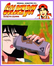 Original GOLDEN BOY CEL Anime REIKO Swilling Grog,  Ep5-26